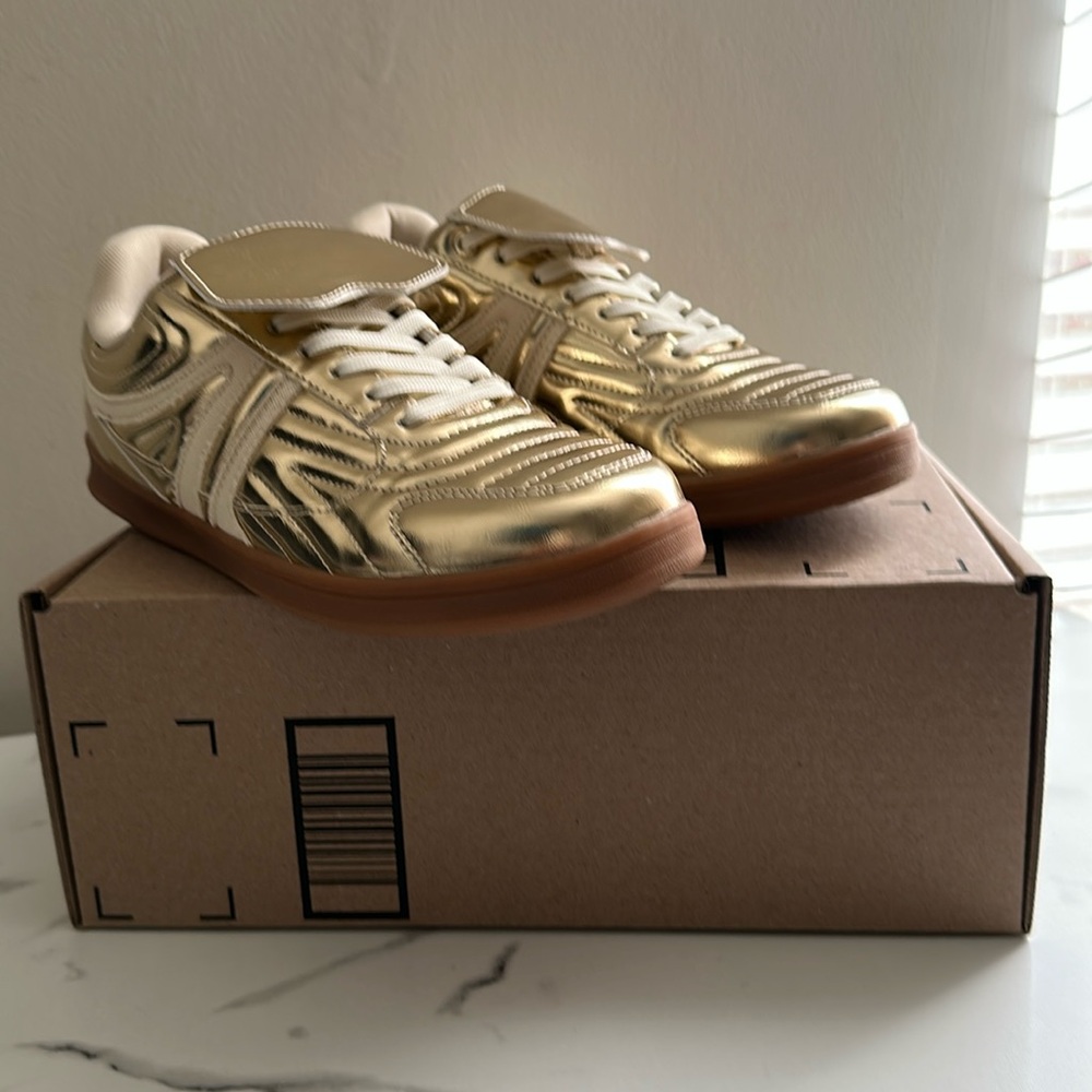 New Gold Metallic Sneakers